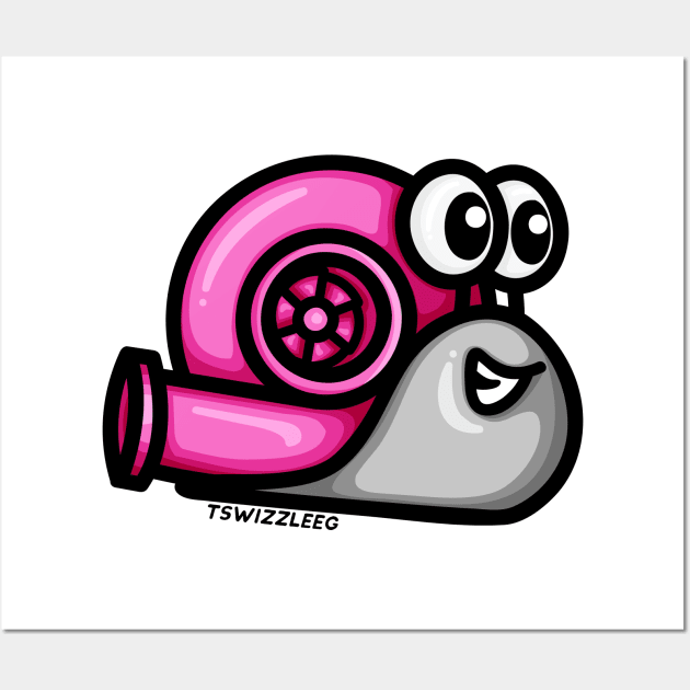 Turbo Snail (Version 1) - Pink / Gray Wall Art by hoddynoddy